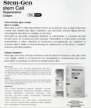 Rayuon Skincare Stem-Gen Stem Cell Regeneration Cream (30gm) For Normal Oily Skin, For Redness & Trouble Prone Skin